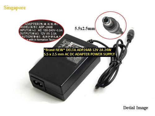 *Brand NEW* DELTA ADP24AB 12V 2A 24W 5.5 x 2.5 mm AC DC ADAPTER POWER SUPPLY - Click Image to Close